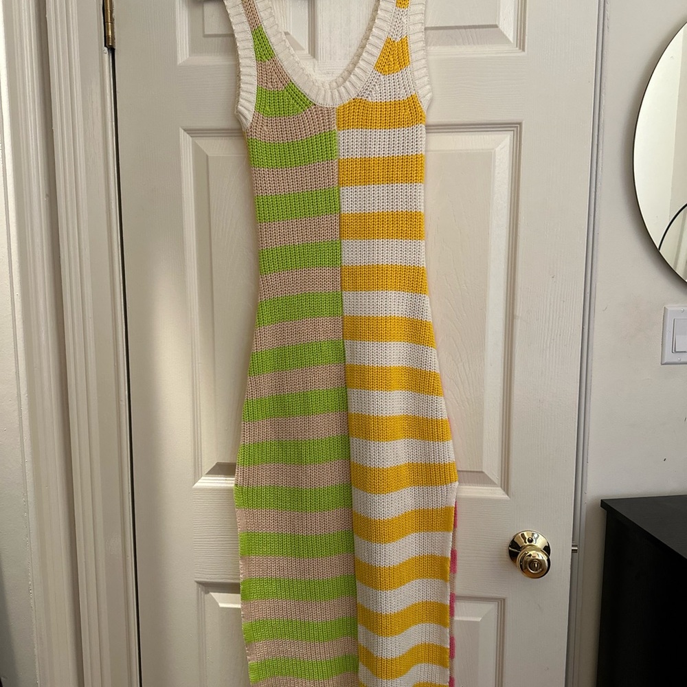 STAUD Multicolor Knit Dress